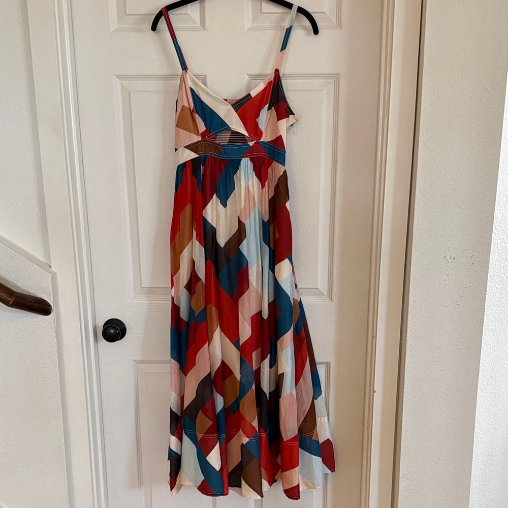 Banana Republic Multicolor Geometric Print Dress